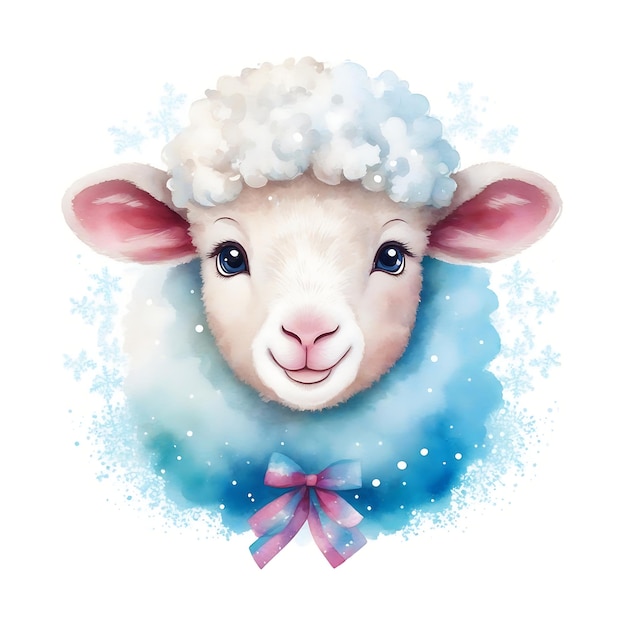 Les moments joyeux et laineux des moutons dessinés à l'aquarelle Extravagance de Noël