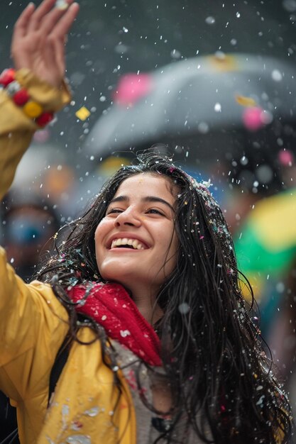 Photo des moments sincères de femmes célébrant la fête de la femme sous la pluie