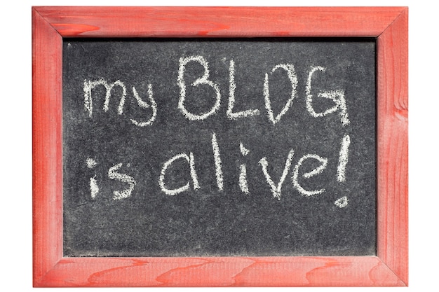 Mon blog est une phrase d'exclamation vivante manuscrite sur tableau noir vintage