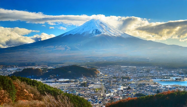 Photo mon fuji et la ville