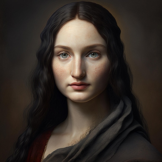 Mona Lisa a dessiné des images colorées au crayon Generative AI