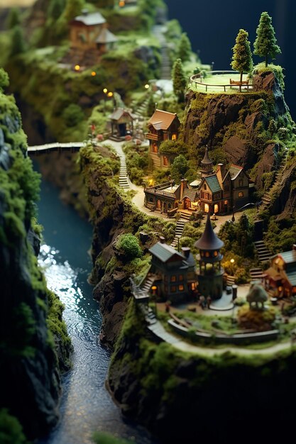 monde fantastique miniature en quelques mots