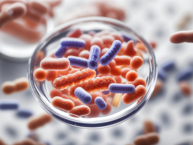 Le monde microscopique Les probiotiques et les bactéries dans la science biologique