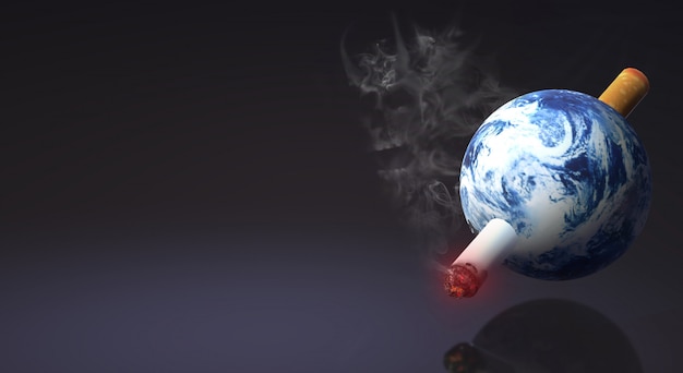 Le monde de rendu 3d sans fond d&#39;image du jour du tabac.