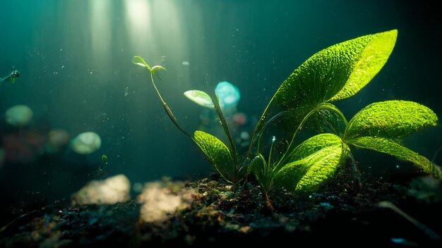 monde sous-marin avec des plantes réalistes