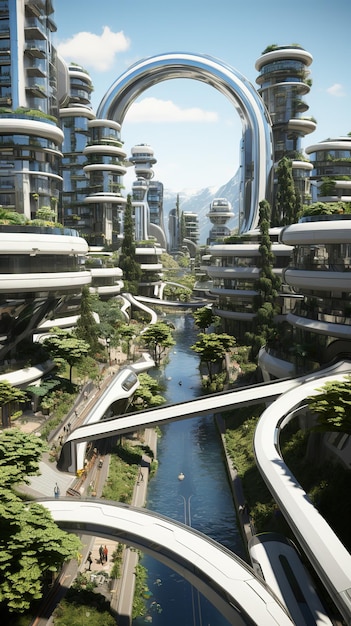 Un monde urbain futuriste