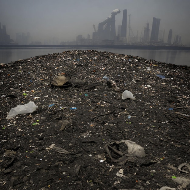 Photo le monde végétal dans un environnement pollué