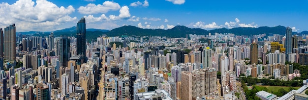 Mong Kok, Hong Kong 10 septembre 2019 : Vue de dessus de la ville de Hong Kong