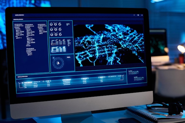 Moniteur avec données graphiques militaires