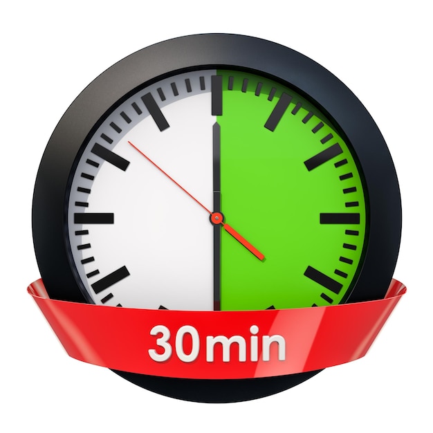 Photo moniteur d'horloge avec chronomètre de 30 minutes rendu 3d