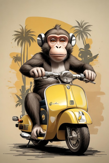 Monkey sur une autre Vespa 4