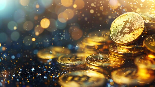 La monnaie d'or, l'argent, la vague, le concept de crypto-mer, la finance, le métaverse, les affaires, la publicité numérique, les pièces 3D.