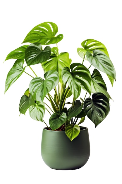 Monstera plante tropicale verte fraîche dans un pot isolé sur fond blanc