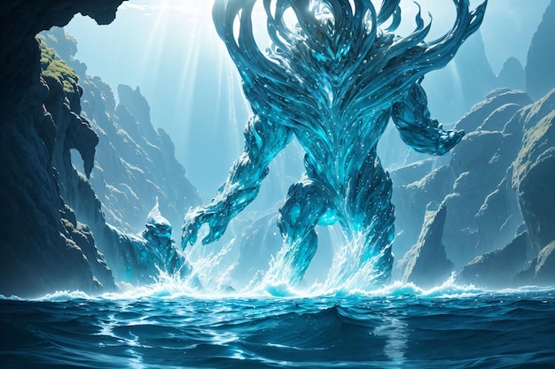 Monstre aquatique colossal dans la mer