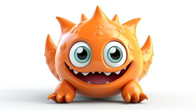 un monstre orange de dessin animé avec de grands yeux et de grands yeux