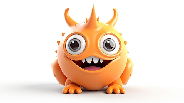 le monstre orange est un monstre avec de grands yeux et un grand sourire.