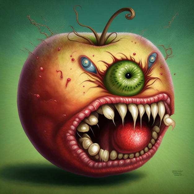 Monstre pomme effrayant