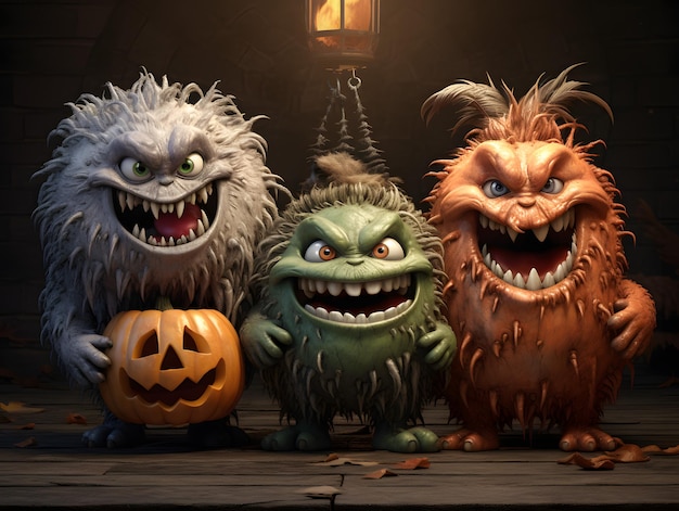 Des monstres mignons d'Halloween