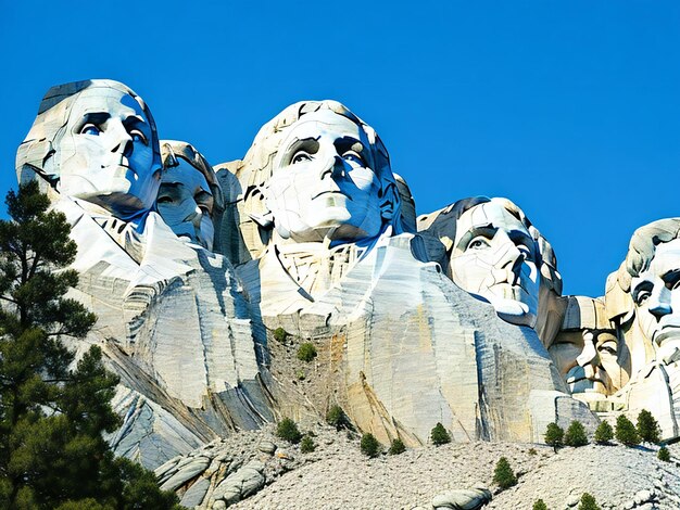 Le mont Rushmore a été généré en gros plan.