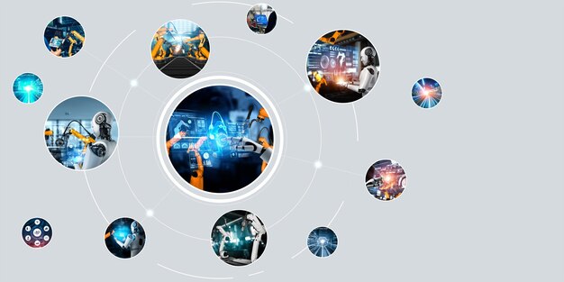 Montage automatisé de robots industriels et d'armes robotiques dans la production en usine