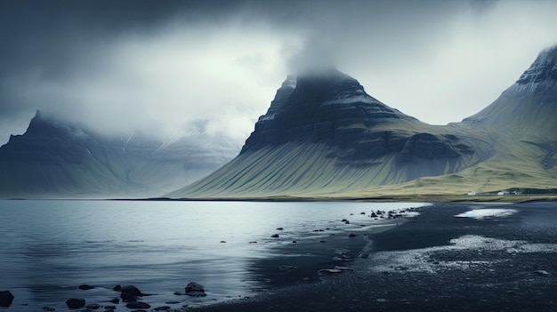 Une montagne au bord de la mer