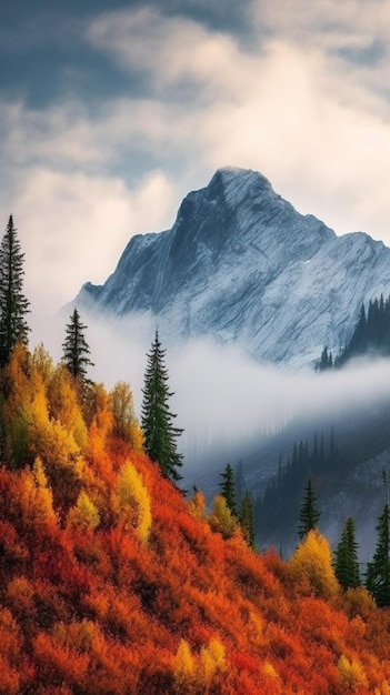 Une montagne à l'automne