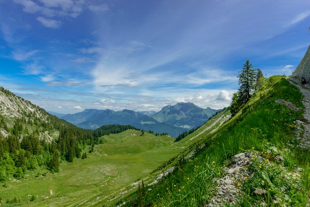 Montagne avec un ciel bleu