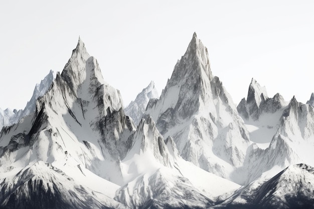 Une montagne enneigée avec le mot montagne dessus