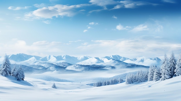 montagne d'hiver avec de la neige