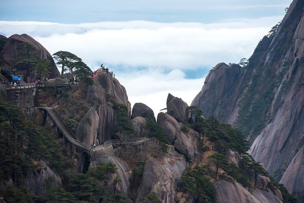 Montagne jaune ou montagne de huangshan Paysages de la mer nuageuse, province de l’Anhui en Chine orientale.