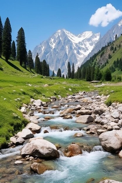 Photo une montagne avec une montagne en arrière-plan