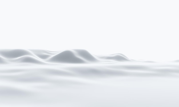 Montagne de neige blanche de rendu 3D