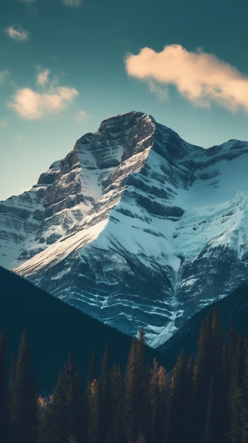 Une montagne avec de la neige dessus