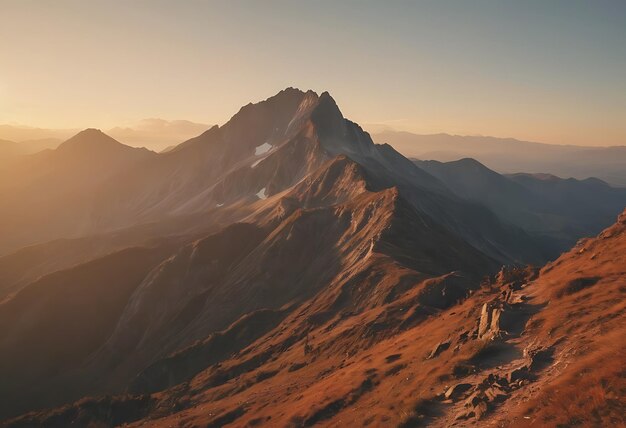 une montagne avec quelques personnes et une montagne en arrière-plan