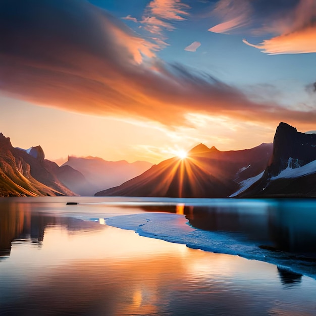 Montagnes au coucher du soleil Beau paysage naturel en été