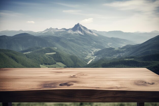 Montagnes de bureau en bois Générer Ai