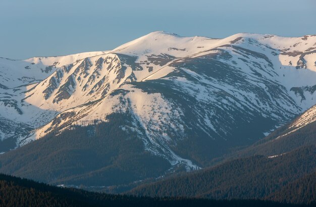 Montagnes des Carpates de printemps du matin