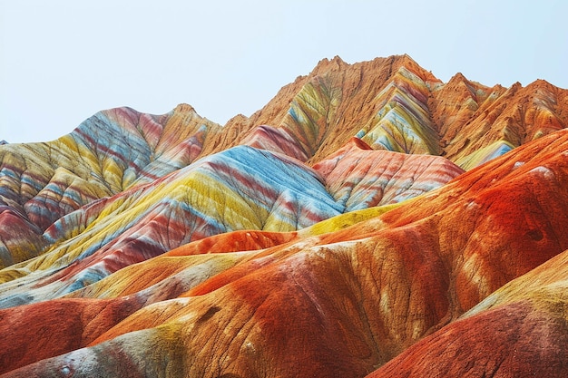 Photo montagnes colorées générées par l'ia