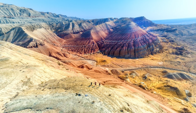 Montagnes colorées, vue d'en haut