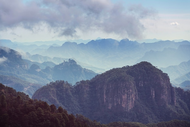 Montagnes dans la région reculée du Mexique