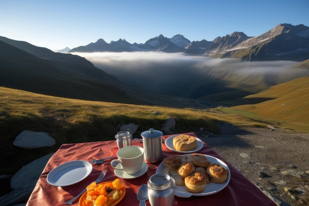 Montagnes du petit-déjeuner Générer Ai