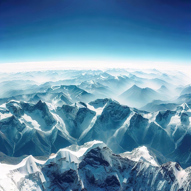 montagnes enneigées de la chaîne de montagnes du mont Everest