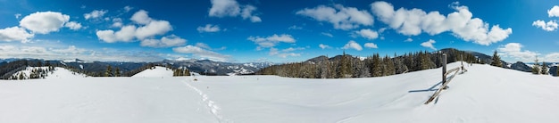 Montagnes enneigées d'hiver des Carpates Ukraine