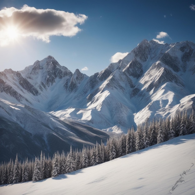 montagnes enneigées