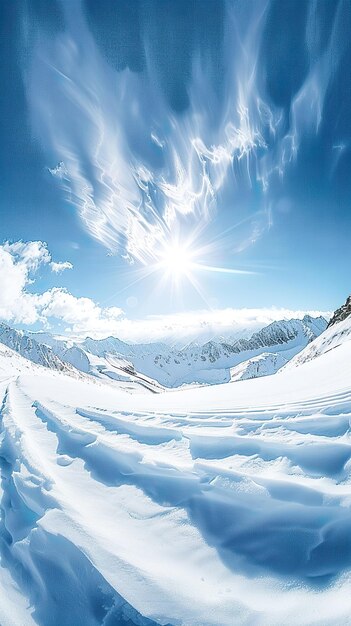 Photo des montagnes enneigées