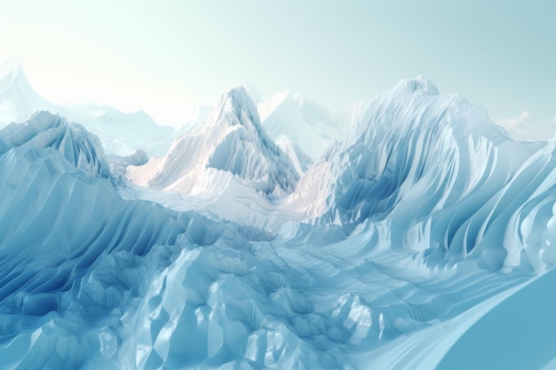 Photo montagnes de glace d'hiver générer ai