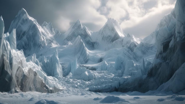 Les montagnes de glace et de neige