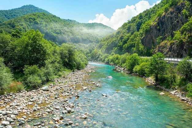 Montagnes et la rivière Tara