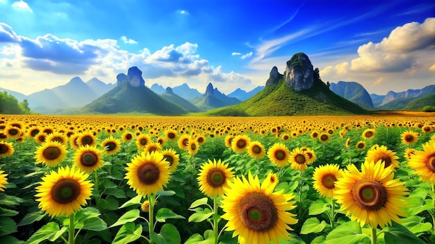 Photo les montagnes rocheuses encadrent une vue imprenable sur le tournesol.