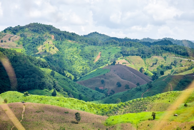 Photo montagnes tropicales à la campagne.